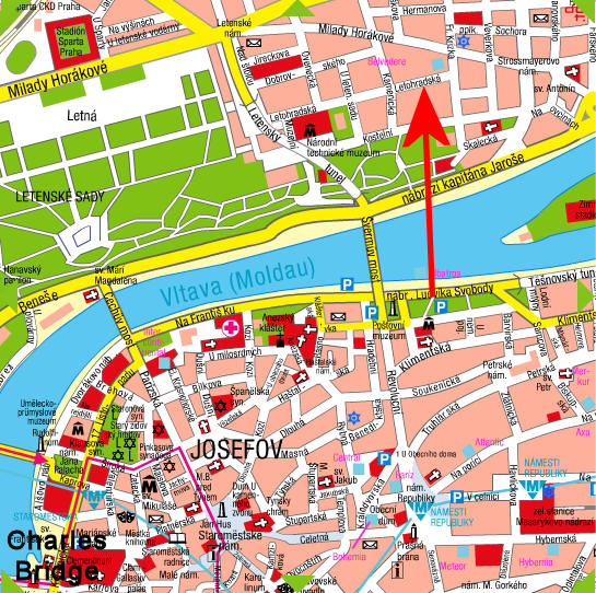 Letna Apartment - map
