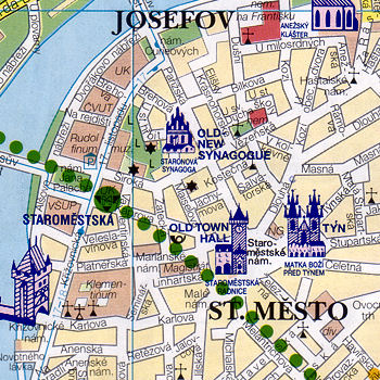 Prague map - a map looking like this will help you a lot on your holiday in Prague
